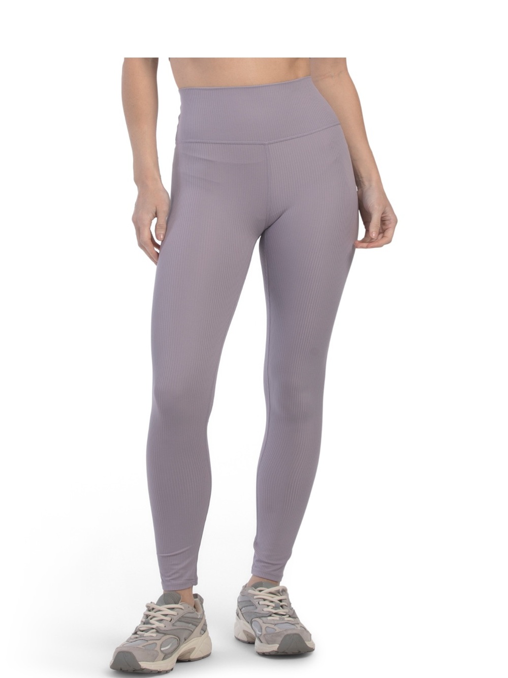 Carbon38 Ribbed High-Rise Lavender Leggings